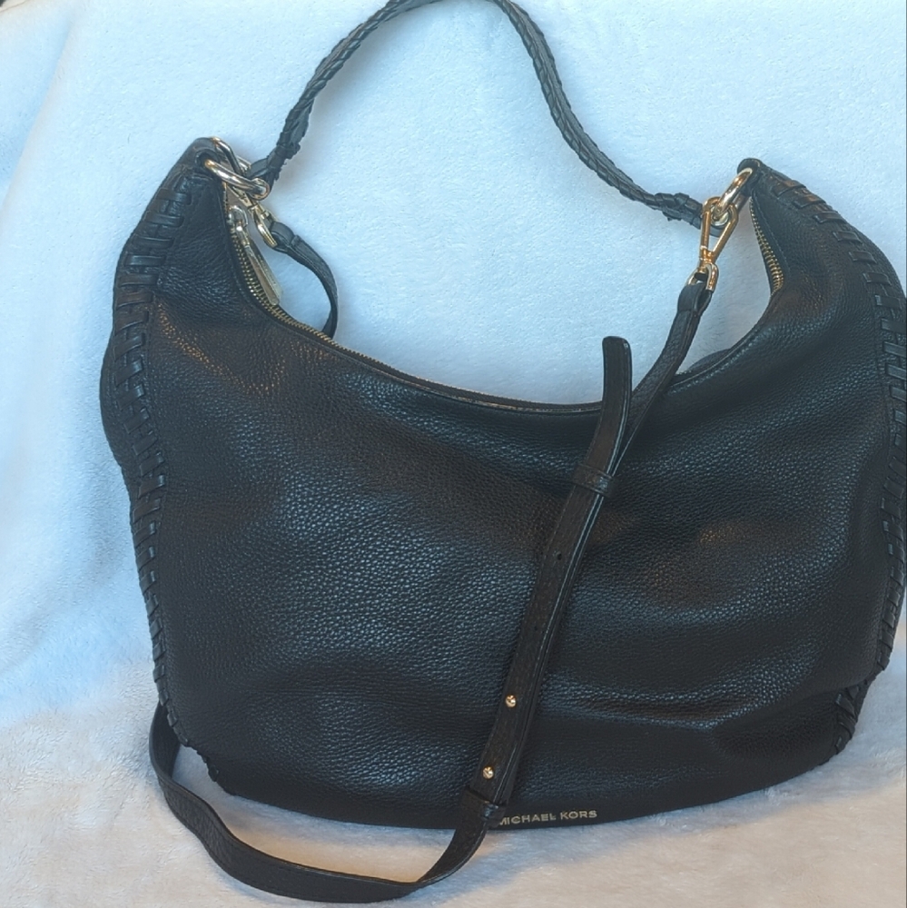 Michael Kors Black Leather Hobo Bag